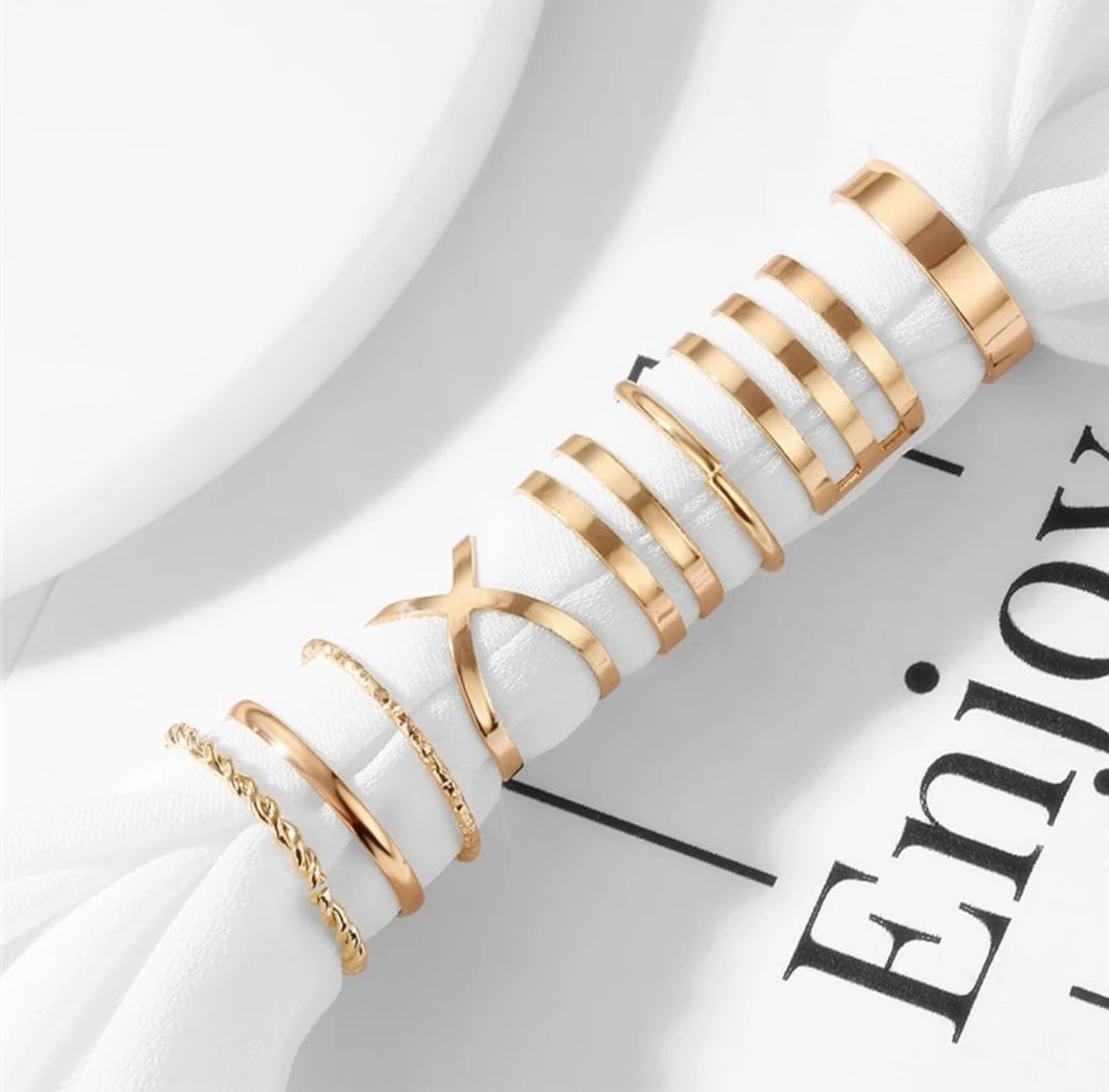 pack of 8 midi rings