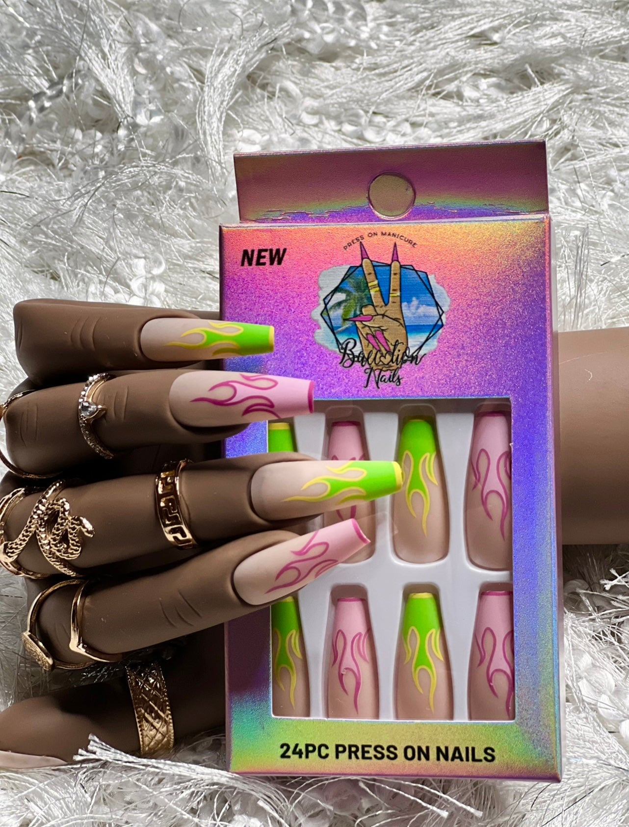 Hot Girl | Long matte flame Press on nails