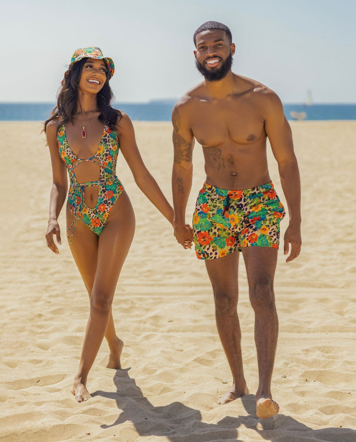 TROPICAL BAE COUPLES MATCHING SWIMSUITS – 2Baecation