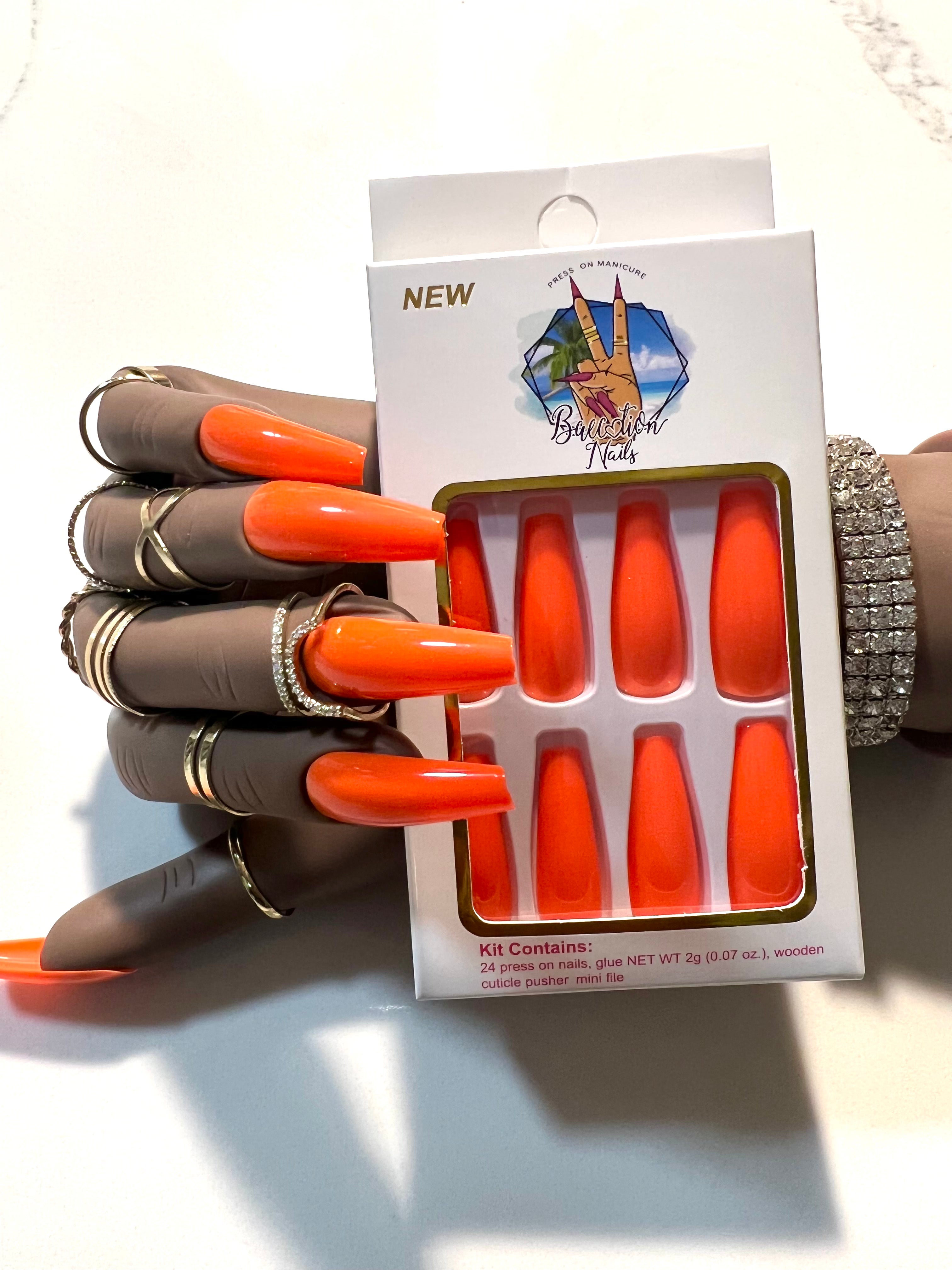 Summer Love l Orange press on nails