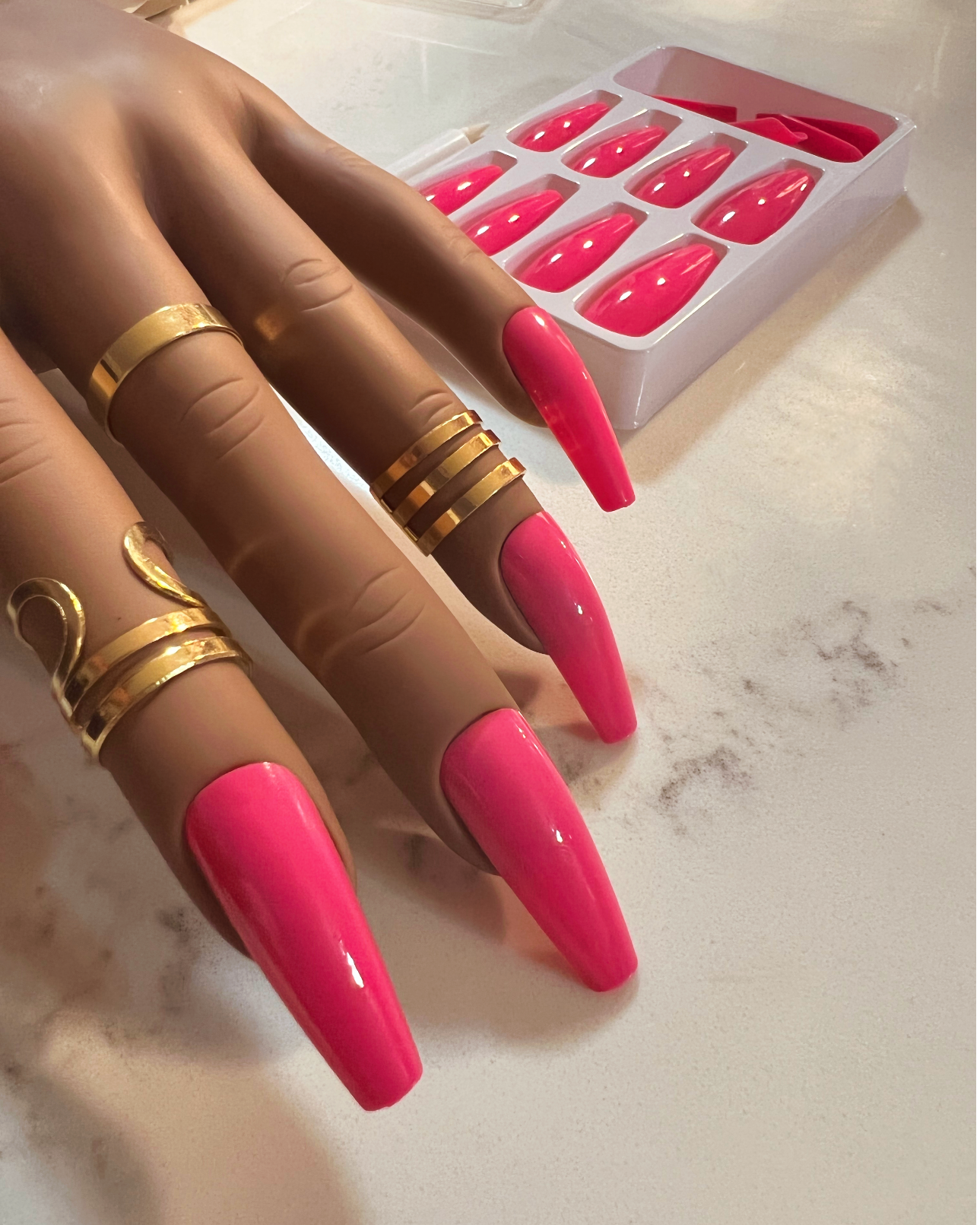 Pink Passion l hot pink press on nails