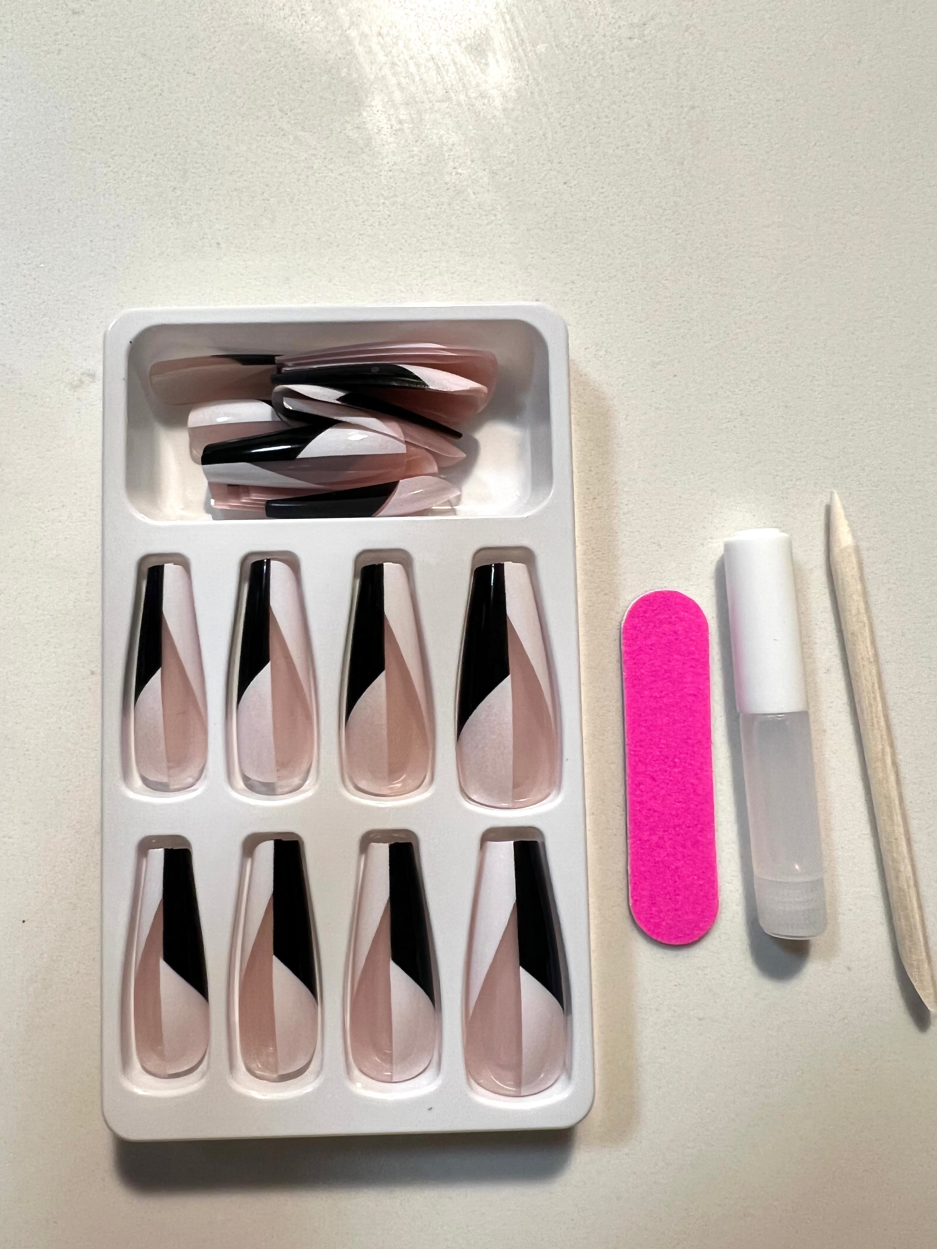 French tip press on nails