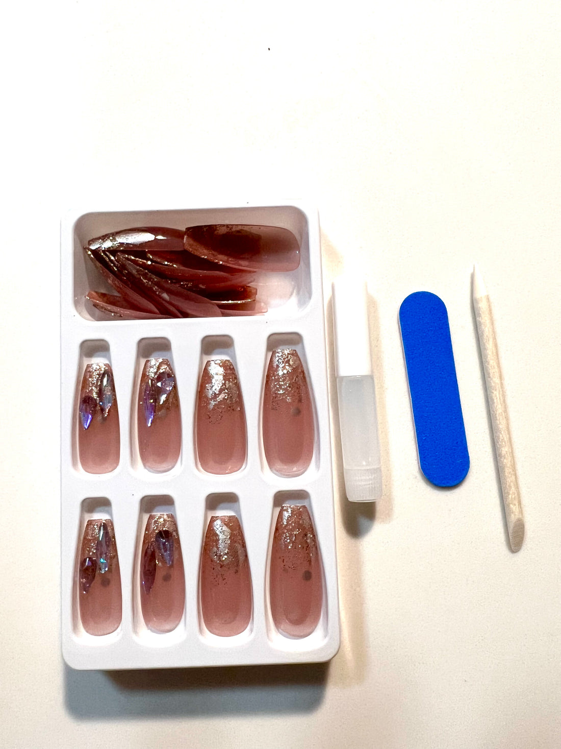 Water Falls l crystal press on nails