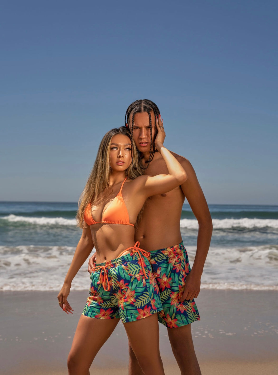 HIBISCUS BAE COUPLES MATCHING SWIMSUITS