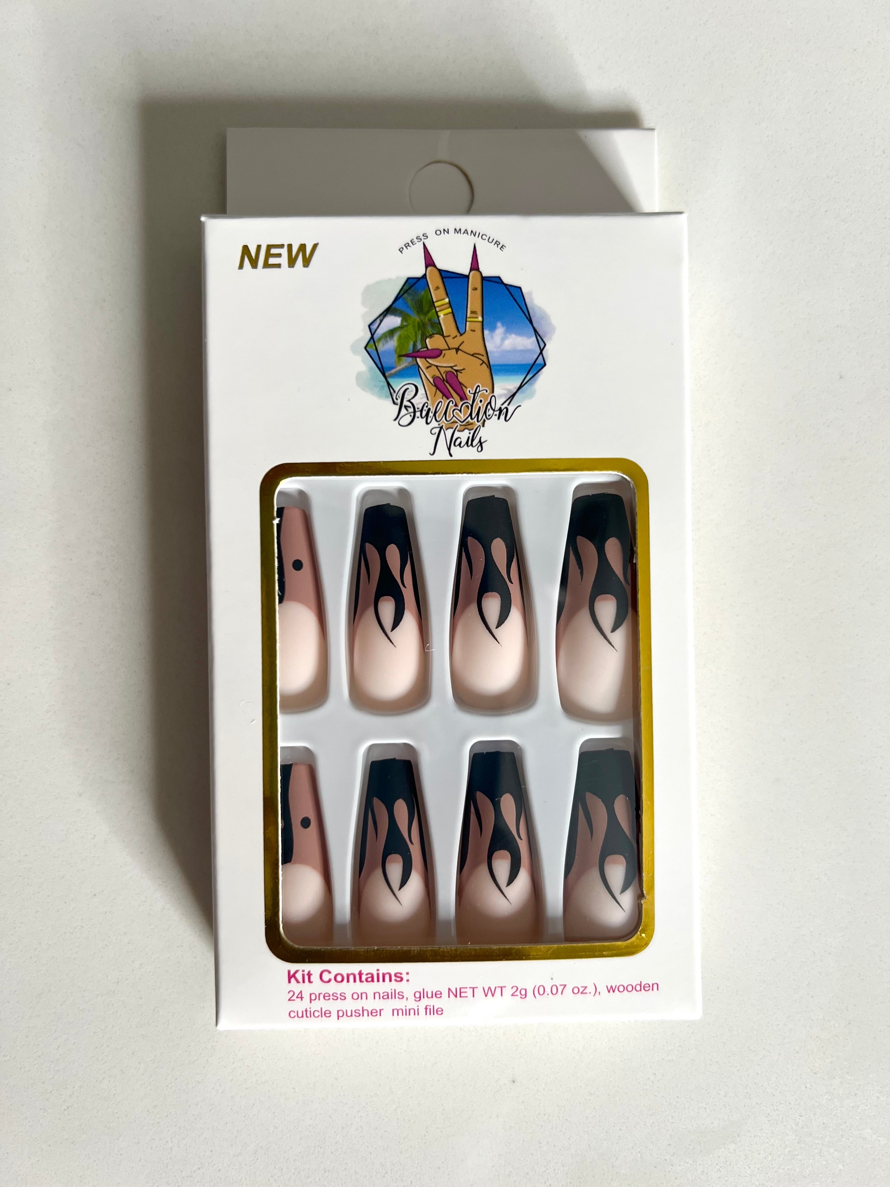 Twin Flame l Flame press on nails