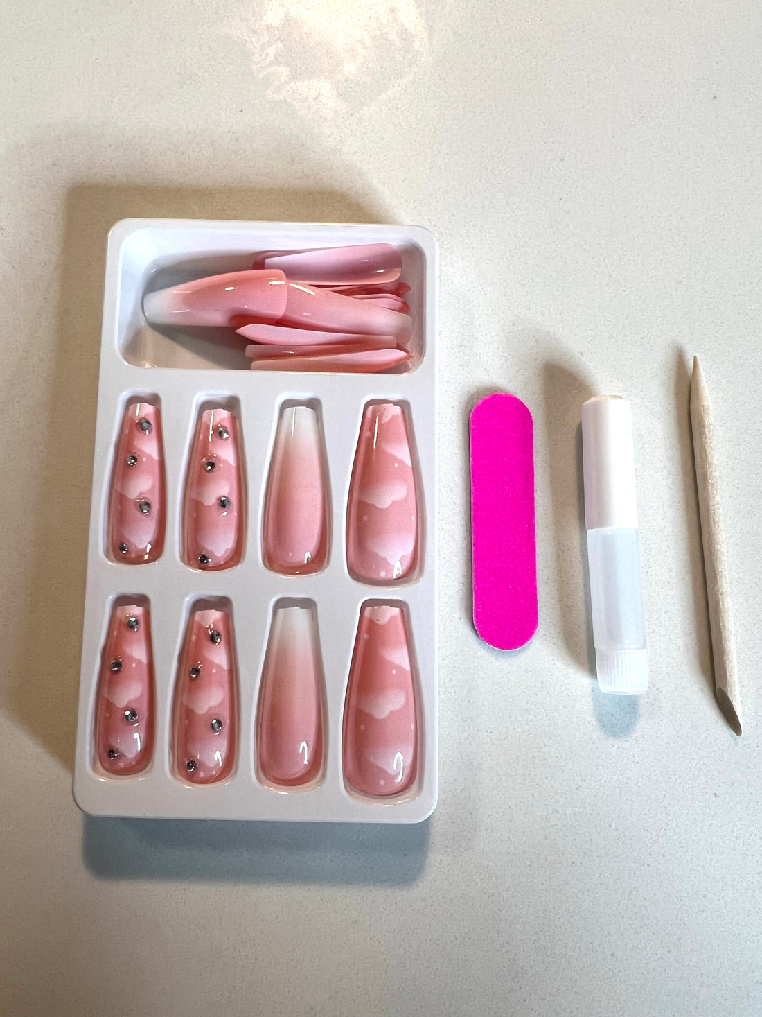 pink cloud press on nails