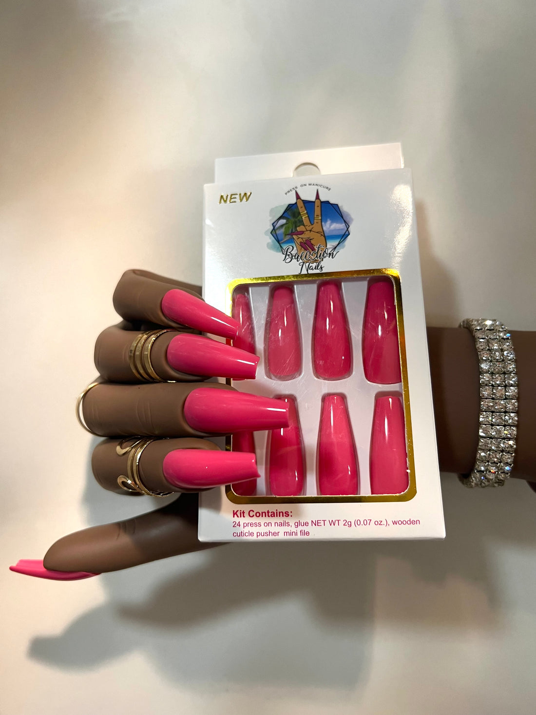 Pink Passion l hot pink press on nails