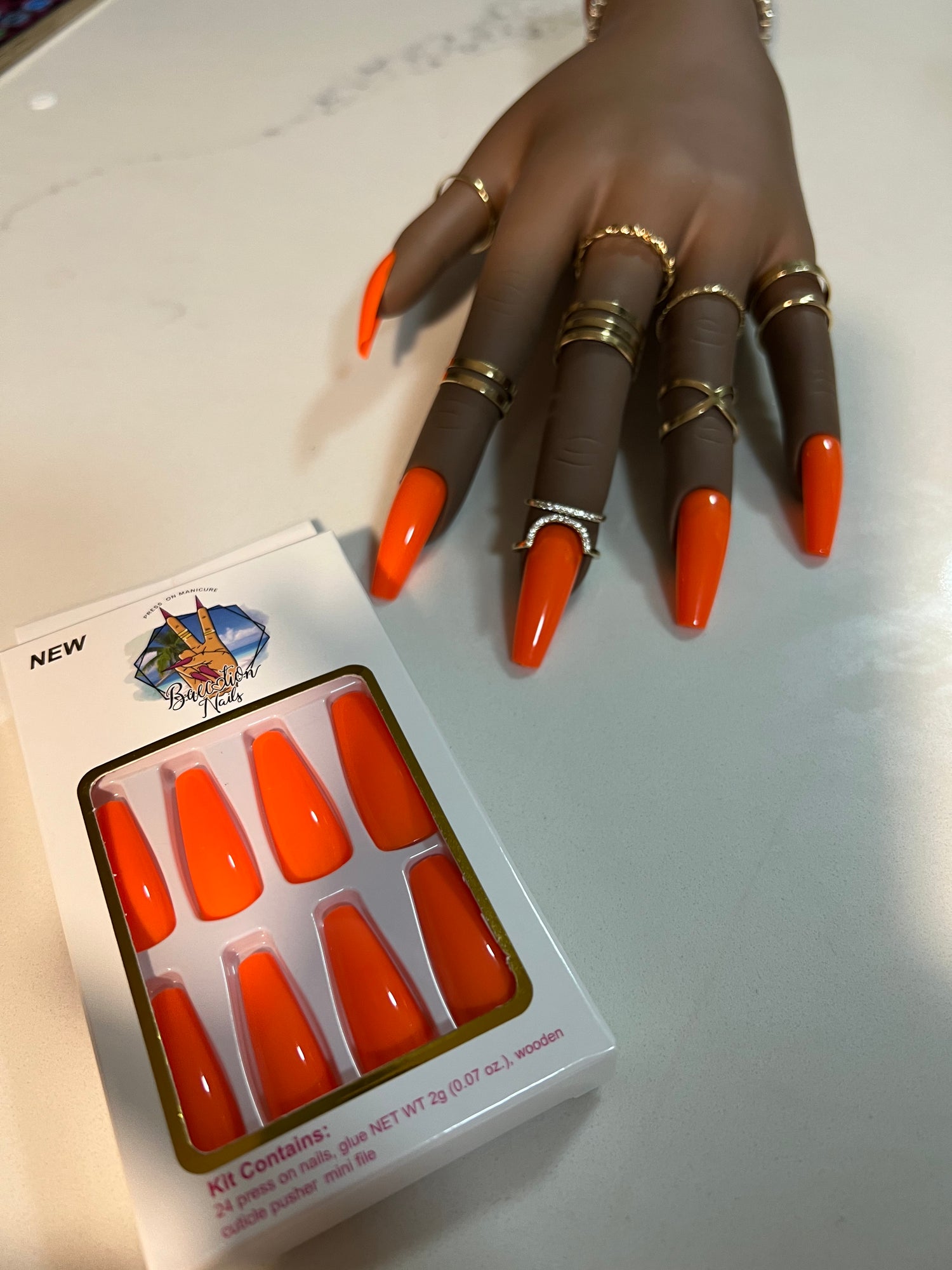 Summer Love l Orange press on nails
